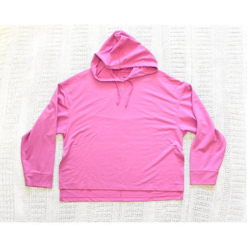 NWOT Nike Dry Fit Pink Yoga Women Fleece Hoodie Size LG Long Sleeves Sporty